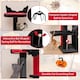 image 7 of COSTWAY Gothic Cat Tree 134cm Tall Cat Tower Black