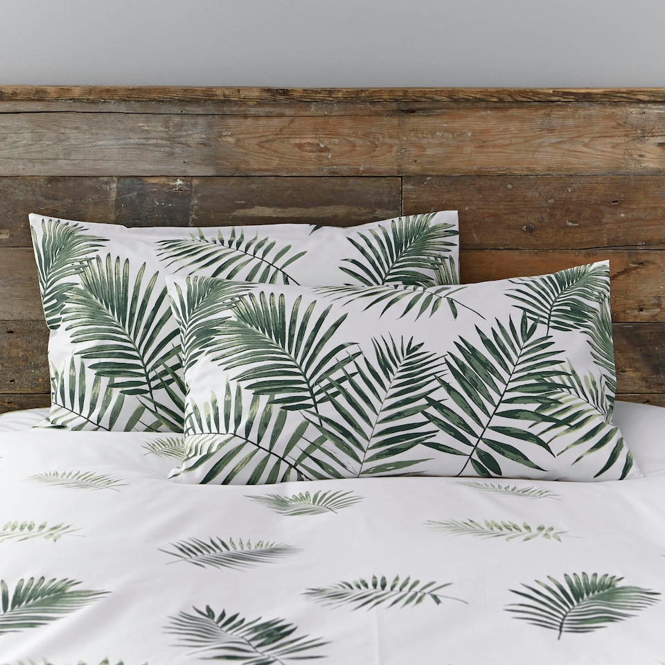 image 1 of Charlotte Thomas Pair of Fern Green Housewife Pillowcases - 50 x 75cm