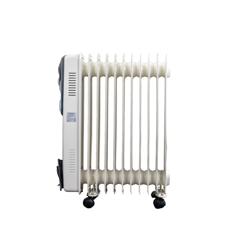 image 1 of TAIHU Oil Filled Radiator, 11 Fins, 2500W, Portable, Timer, White - 11OH2500W14