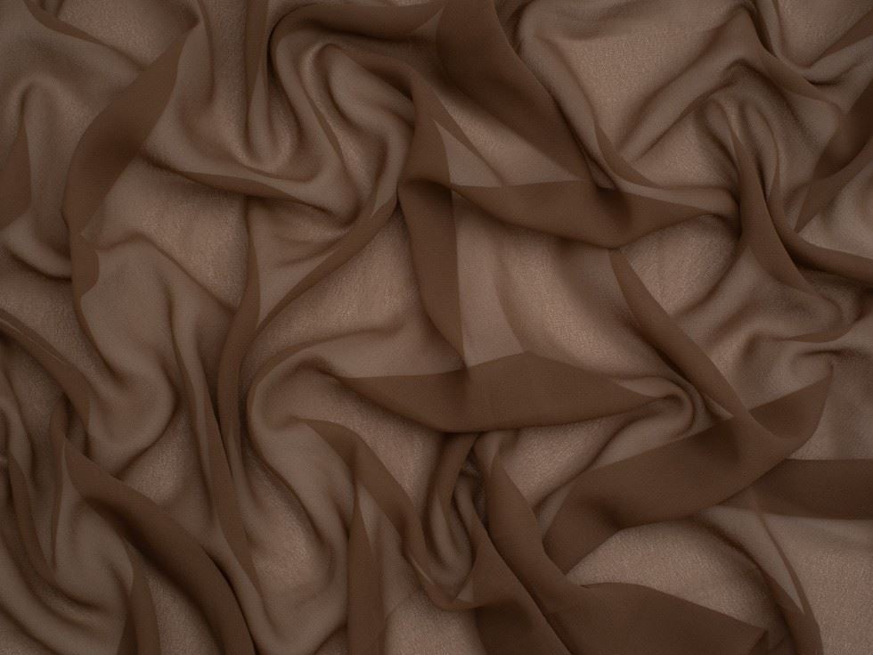 Minerva Core Range Brown Light Sheer Chiffon Fabric for Dressmaking, 110cm / 43" Wide - per metre