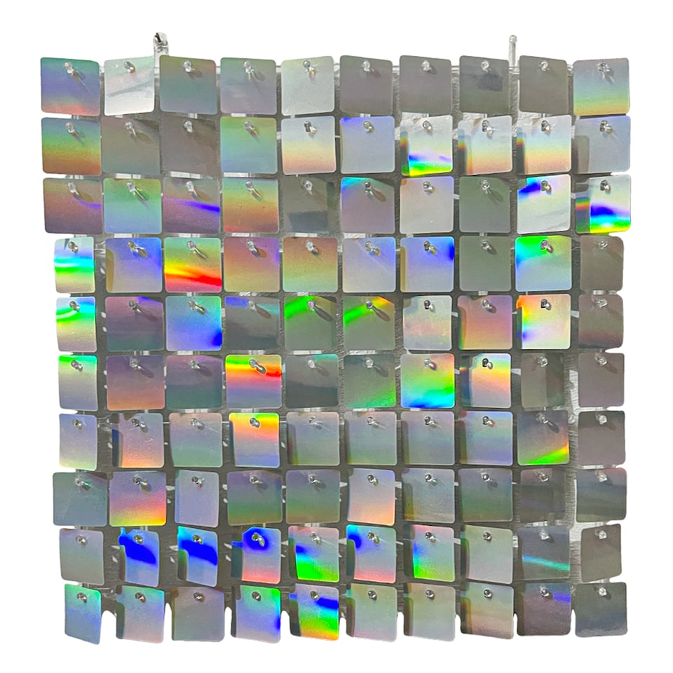 image 1 of 30cm x 30cm Shimmer Sequin Wall Panels, Reflective Square Backdrop Panel