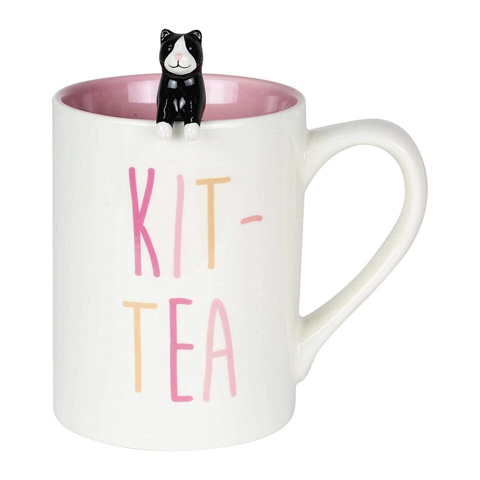 image 1 of Our Name Is Mud Ceramic Mug Kit-Tea Cat 454ml | White | 1