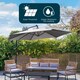 image 2 of Cyrus Banana Cantilever Parasol Grey Outdoor Garden Covering Party Sunshade | Grey