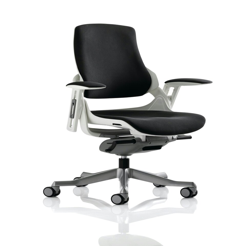 image 1 of Ergonomic Office Chair with Black Fabric Seat and Armrests Multi