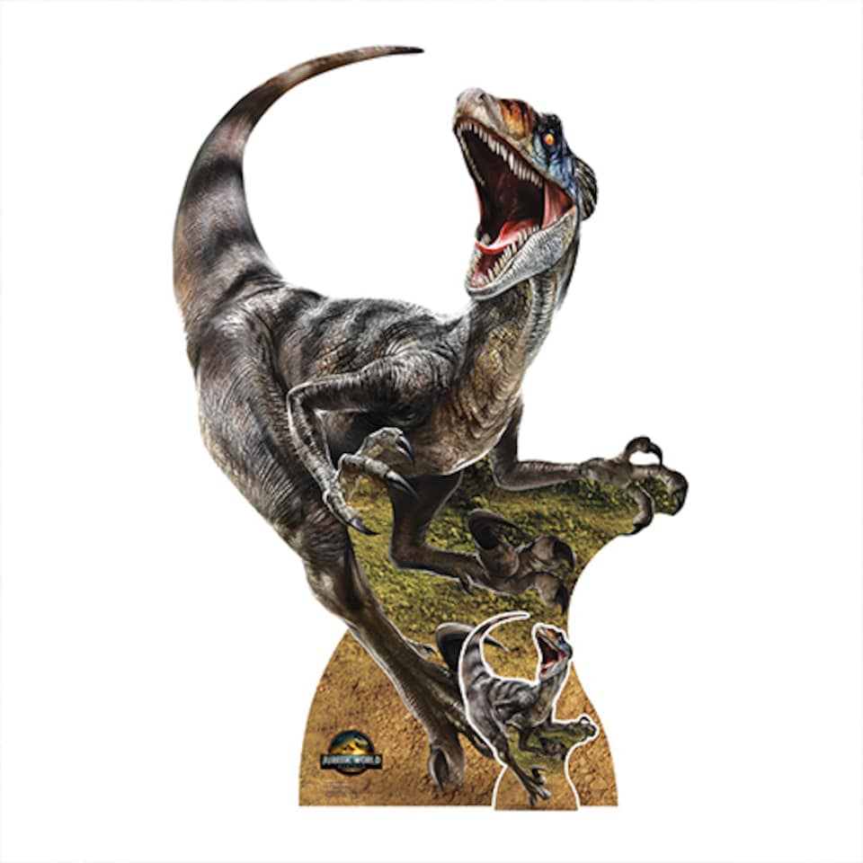 image 1 of Velociraptor Dinosaur Jurassic World Rebirth Lifesize Cardboard Cutout 144cm
