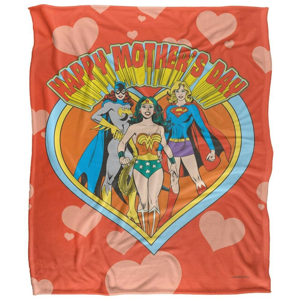 image 1 of Justice League Happy Mothers Day Blanket - Multicoloured - One Size