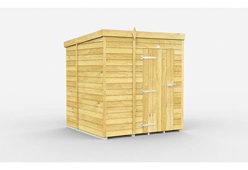 5 x 7 Feet Pent Shed - Single Door Without Windows - Wood - L214 x W158 x H201 cm Brown