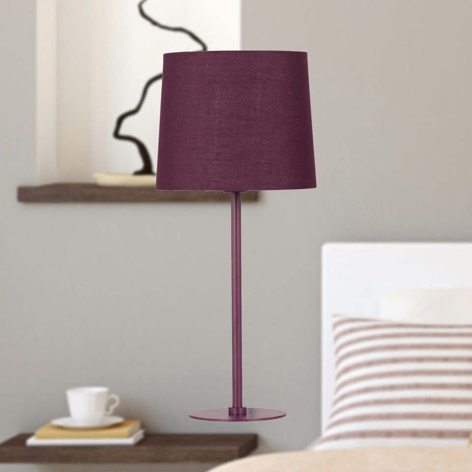 image 1 of Colours - Set of 2 Burgundy 40cm Lamps Purple | Purple