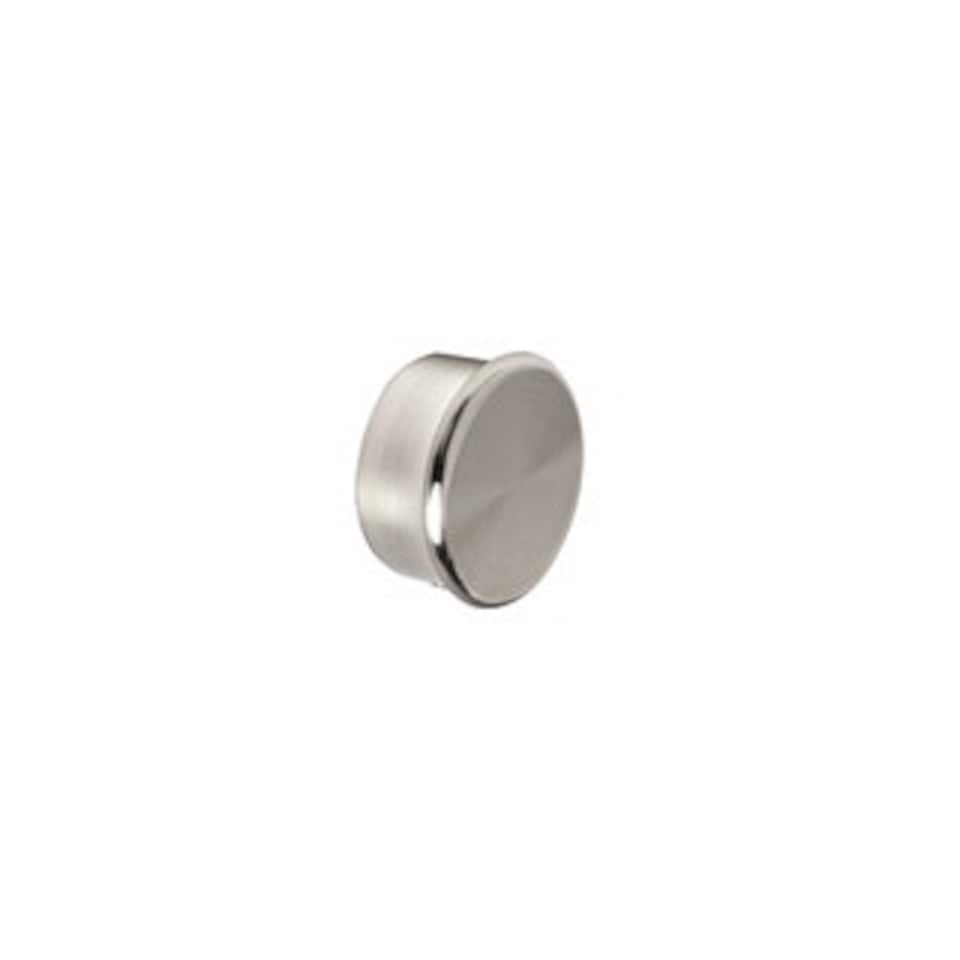 image 1 of 35mm Fixed Length Metal Curtain Pole Set Satin Silver End Cap Finial 380cm | Silver | Silver