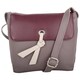 image 1 of Womens Premium Soft Genuine Leather Two Tone Cross Body Shoulder Bag - Black / Foil Grey | Taupe/Burgundy
