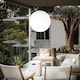 image 2 of Sole 1 Light Small Outdoor Globe Ceiling Pendant Light White IP44, E27