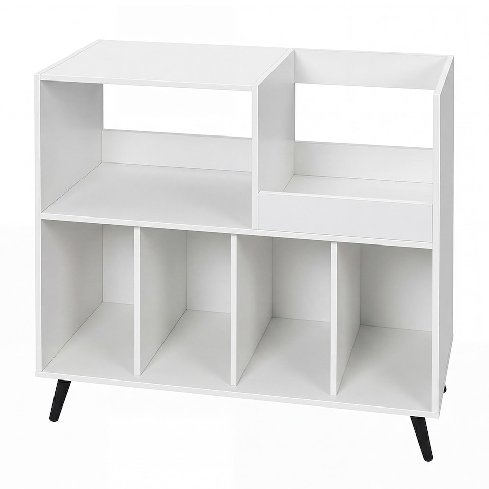 image 1 of Levede Record Player Stand 300+ Album Storage Turntable Cabinet Rubber Wood