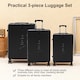 image 7 of Alivio 3-Piece Lightweight Expandable Hard Shell ABS Suitcase with Spinner Wheels