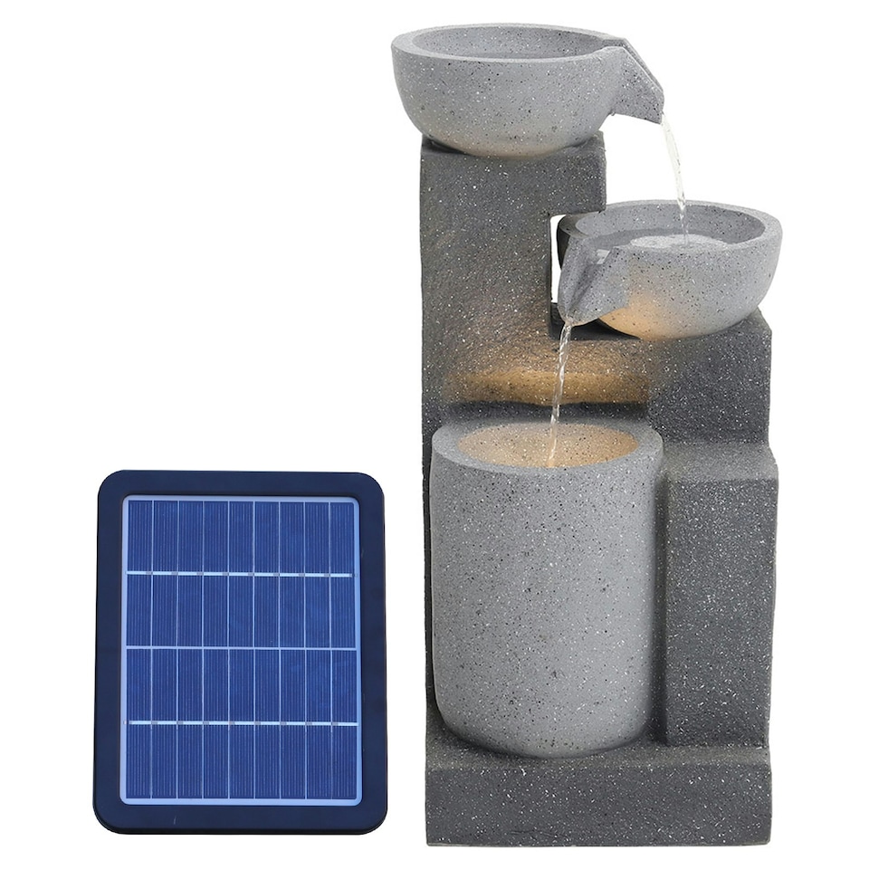 image 1 of Living and Home Water Fountain Rockery 3-Tier Solar Powered