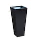 image 1 of Primrose Black Flared Tapered Outdoor Planter Zinc Galvanised Pot 70cm x 34cm