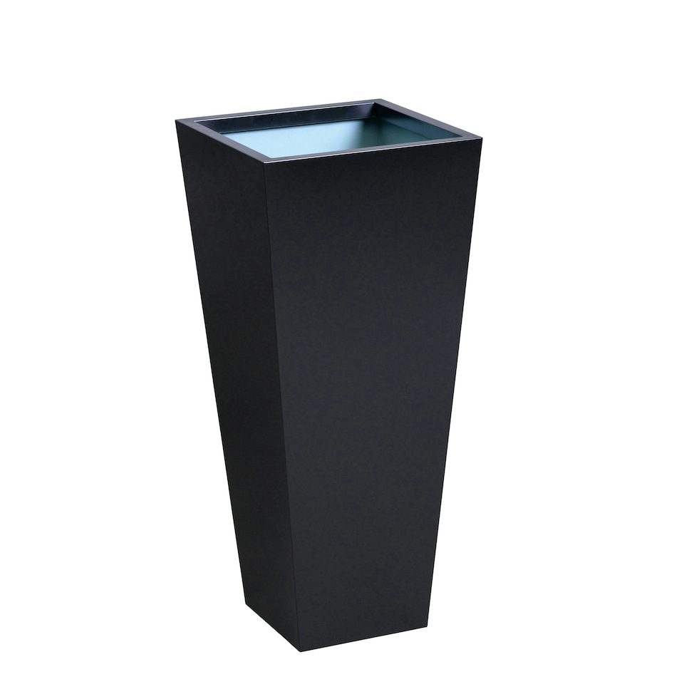 image 1 of Primrose Black Flared Tapered Outdoor Planter Zinc Galvanised Pot 70cm x 34cm