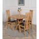 image 3 of Oregon Round Oak Dining Table and 4 Princeton Chairs | Brown | Brown | 1