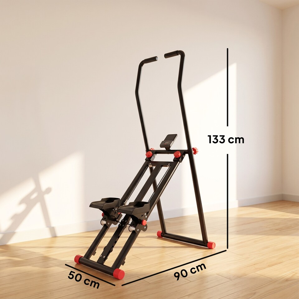 image 1 of SPORTNOW Foldable Stair Stepper for Home Gym with 3 Resistances