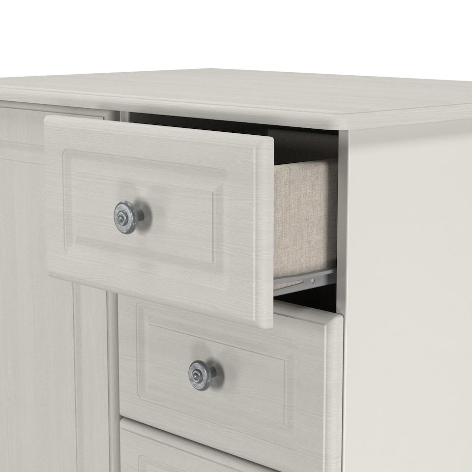 image 1 of Stirling 5 Drawer 1 Door Childrens Wardrobe in Grey Ash (Ready Assembled) | Grey | Grey Ash