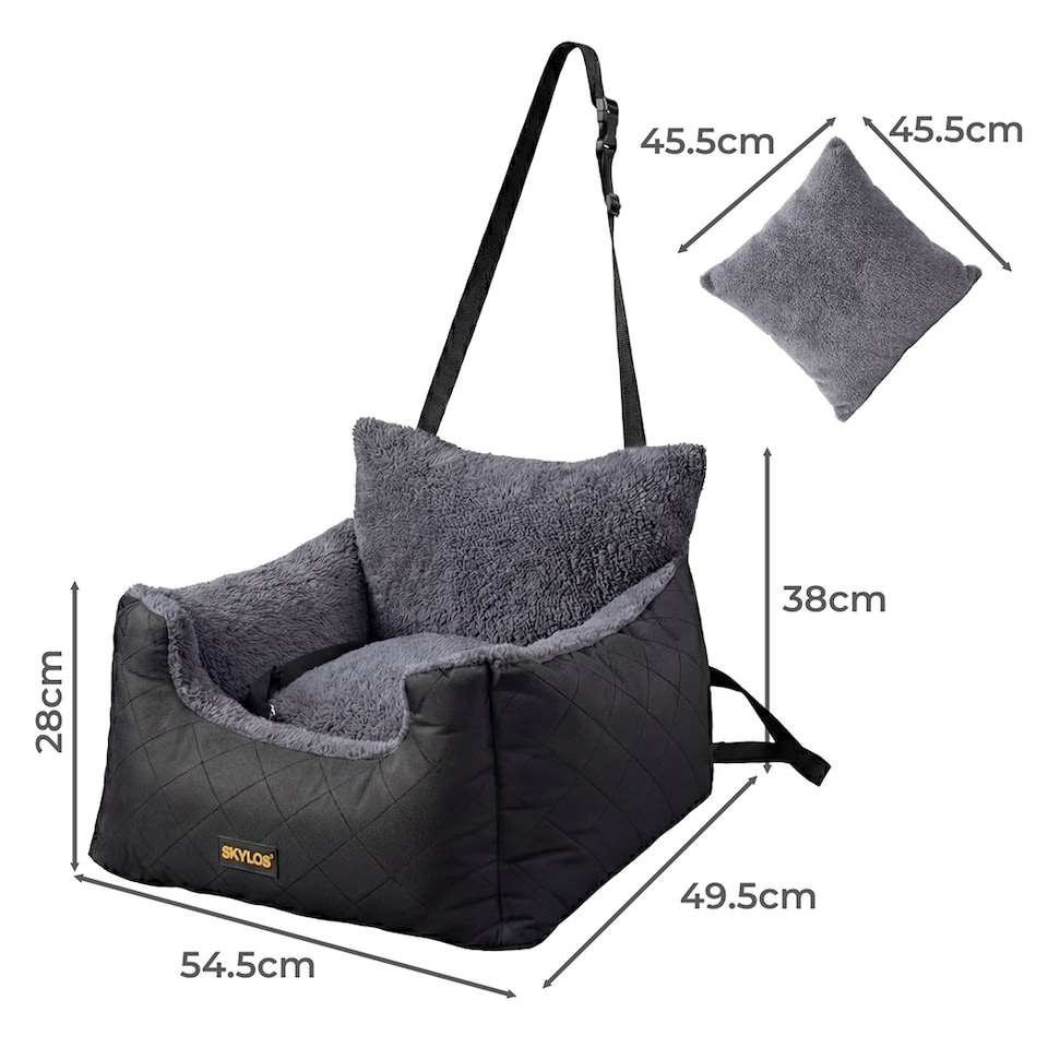 image 1 of Skylos Portable Fabric Dog Car Seat Travel Bed Booster Basket for Puppy
