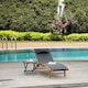 image 2 of Outsunny Ergonomic Outdoor Chaise w/ Adjustable Back and Pillow for Garden Black