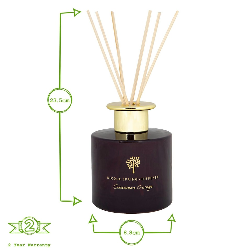 image 1 of Nicola Spring Scented Candle & Reed Diffuser Set - 350g - Cinnamon & Orange Purple