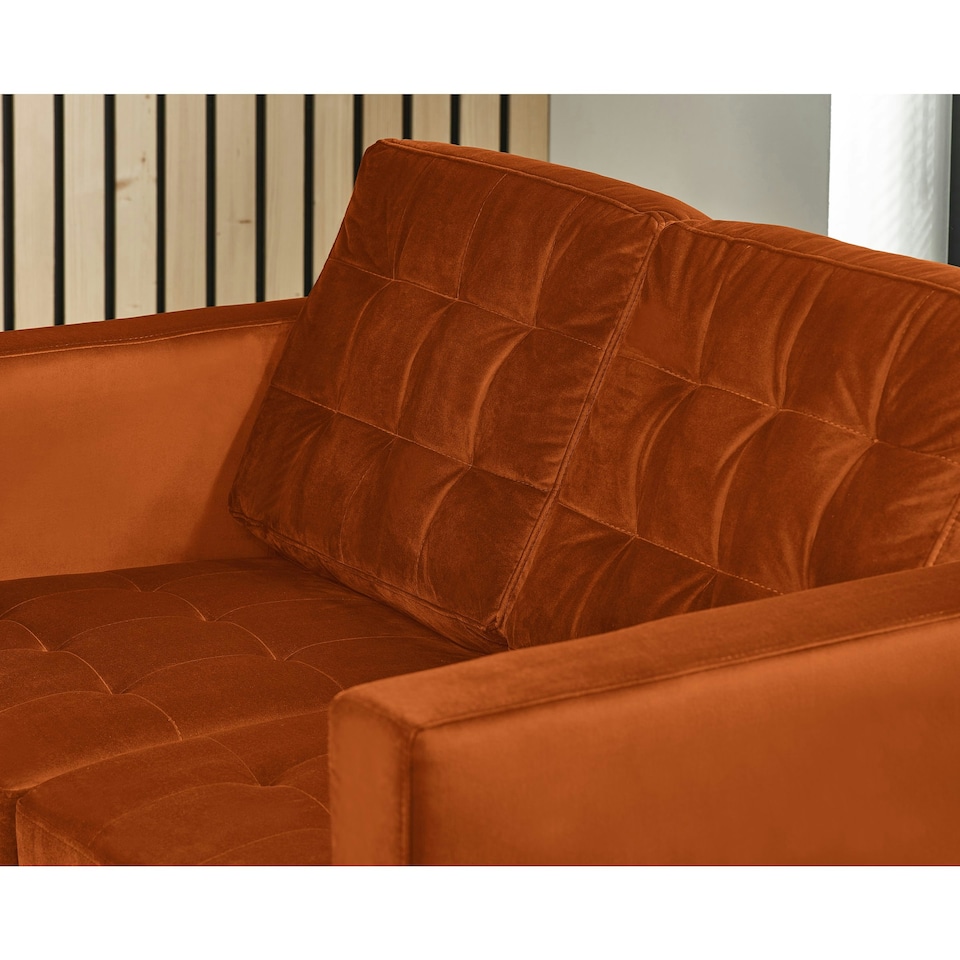 image 1 of Furniturebox Jolene 2 Seater Burnt Orange Velvet Sofa