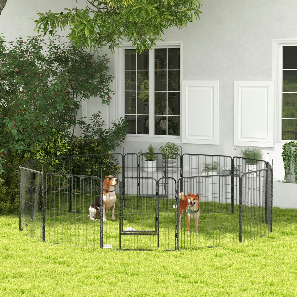 image 1 of Heavy Duty Puppy Play Pen, 12 Panels Pet Exercise Pen, for Indoors, Outdoors