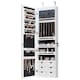 image 1 of COSTWAY Jewelry Cabinet Lockable Wall/Door Mounted Jewelry Armoire 5 LED Light Xmas Gift