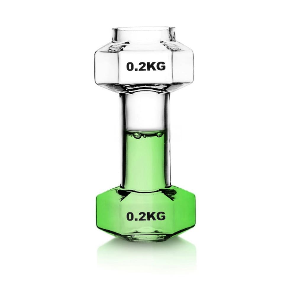 image 1 of Dumbbell Shot Glasses 2 Pack Clear