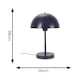 image 3 of ValueLights Stassi Dark Navy Mushroom Dome Metal Table Lamp Light