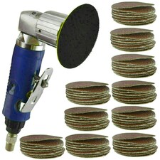 2" Air Angle Sander Grinder Polisher And 100 Pack 120 Sanding Grit Hook/Loop Pads