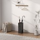 image 7 of HOMCOM Metal Umbrella Stand, Square Umbrella Holder with 4 Hooks and Removable Drip Tray, Decorative Umbrella Storage Rack for Entryway, Hallway, 15.5 x 15.5 x 41 cm, Black | Black
