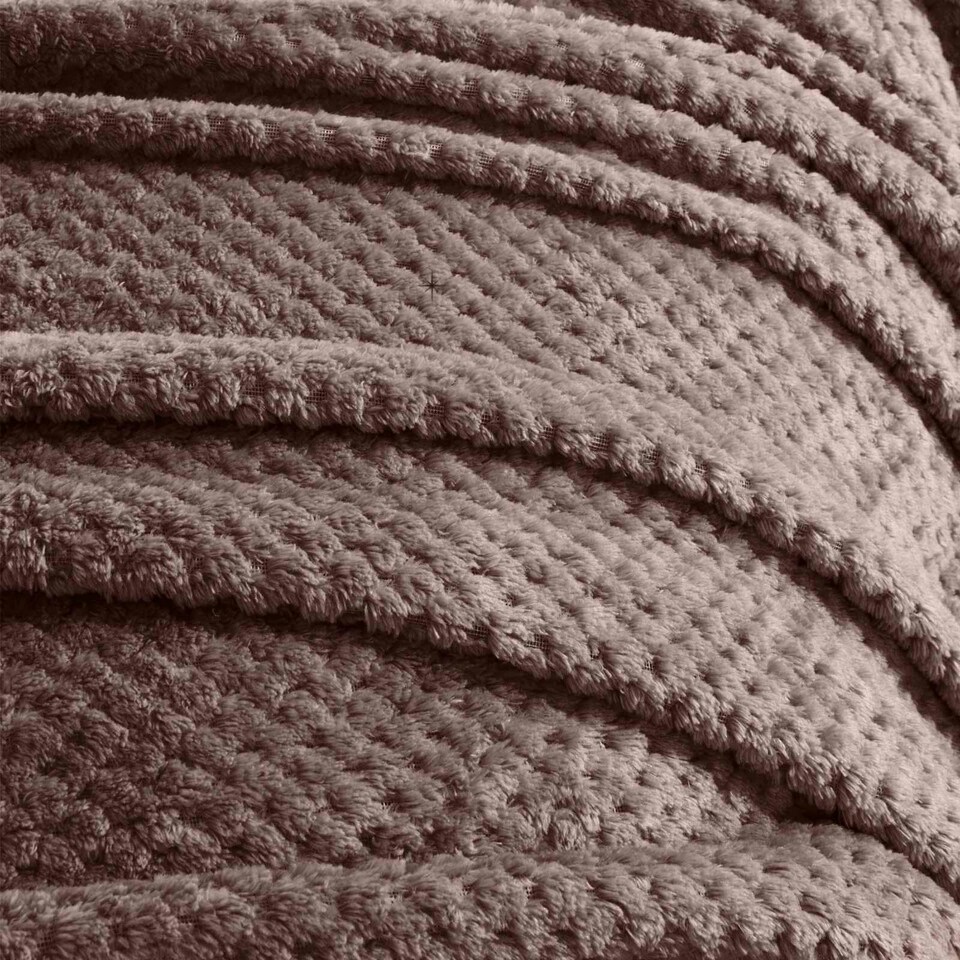 image 1 of OHS Luxury Honeycomb Waffle Blanket, 125x150cm - Chocolate