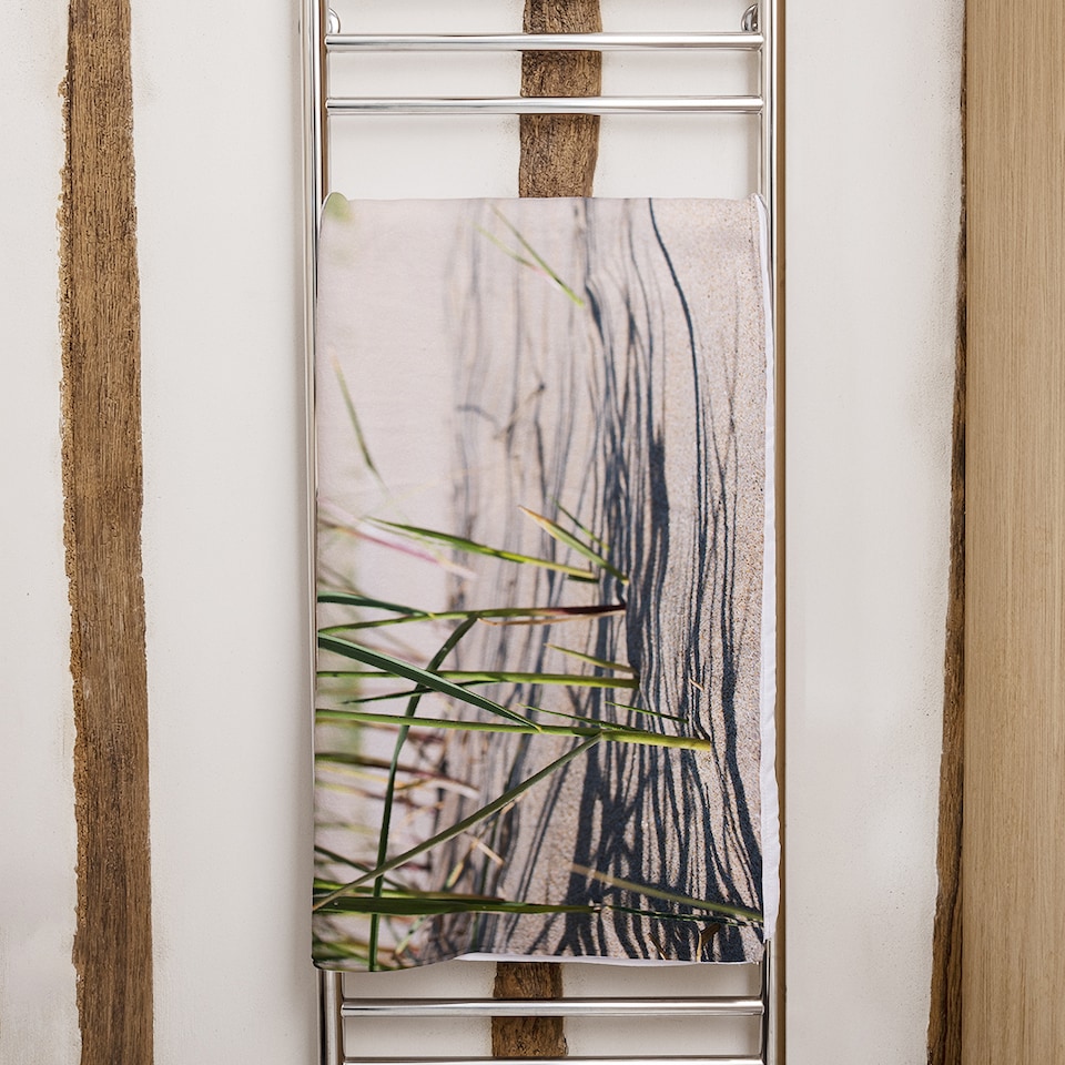 image 1 of Grass in the sand dunes with the lake in the background Designer Bath Towel | Multi