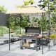 image 2 of Outsunny 8 x 5 Grill Gazebo Canopy, Double Tiered Outdoor BBQ Gazebo Shelter with 2 Side Shelves, Storage Baskets, Hook for Garden, Patio, Barbecue, Picnic, Beige