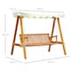 image 5 of Outsunny Swing Chair 3 Seater Swinging Wooden Hammock Garden Seat