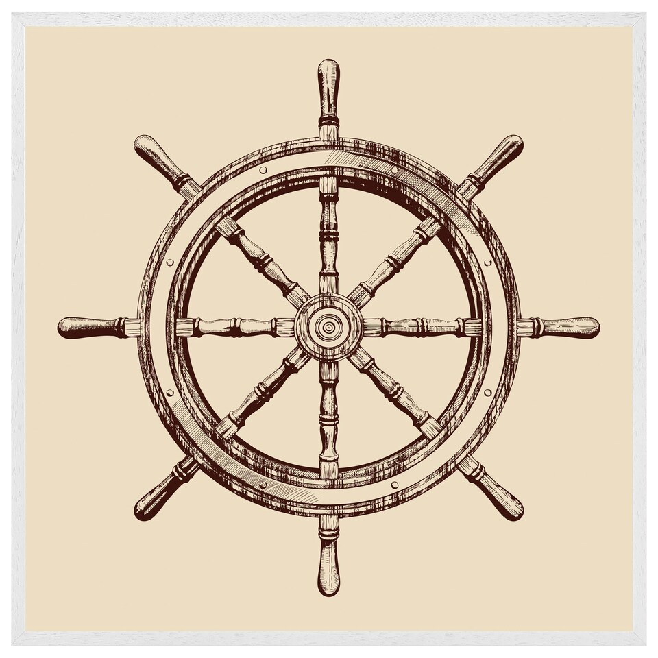 image 1 of Ship wheel (Picutre Frame) White | M