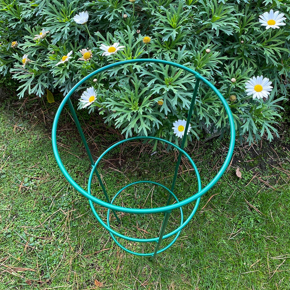 image 1 of Conical Metal Garden Herbaceous Plant Support Rings (48cm) - Pack of 5