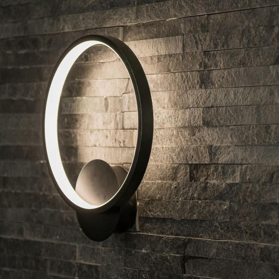 image 1 of ValueLights Infinity Black Circle Integrated LED Wall Light | Black