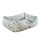 image 4 of Morris & Co Willow Boughs Print Square Box Dog & Cat Bed - Small Green | S