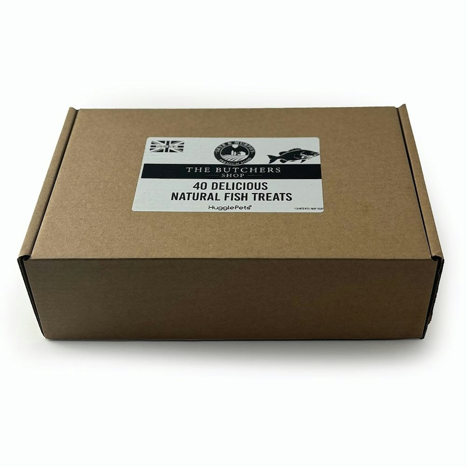 image 1 of HugglePets Assorted Natural Fish Dog Treat Box (40 pcs)