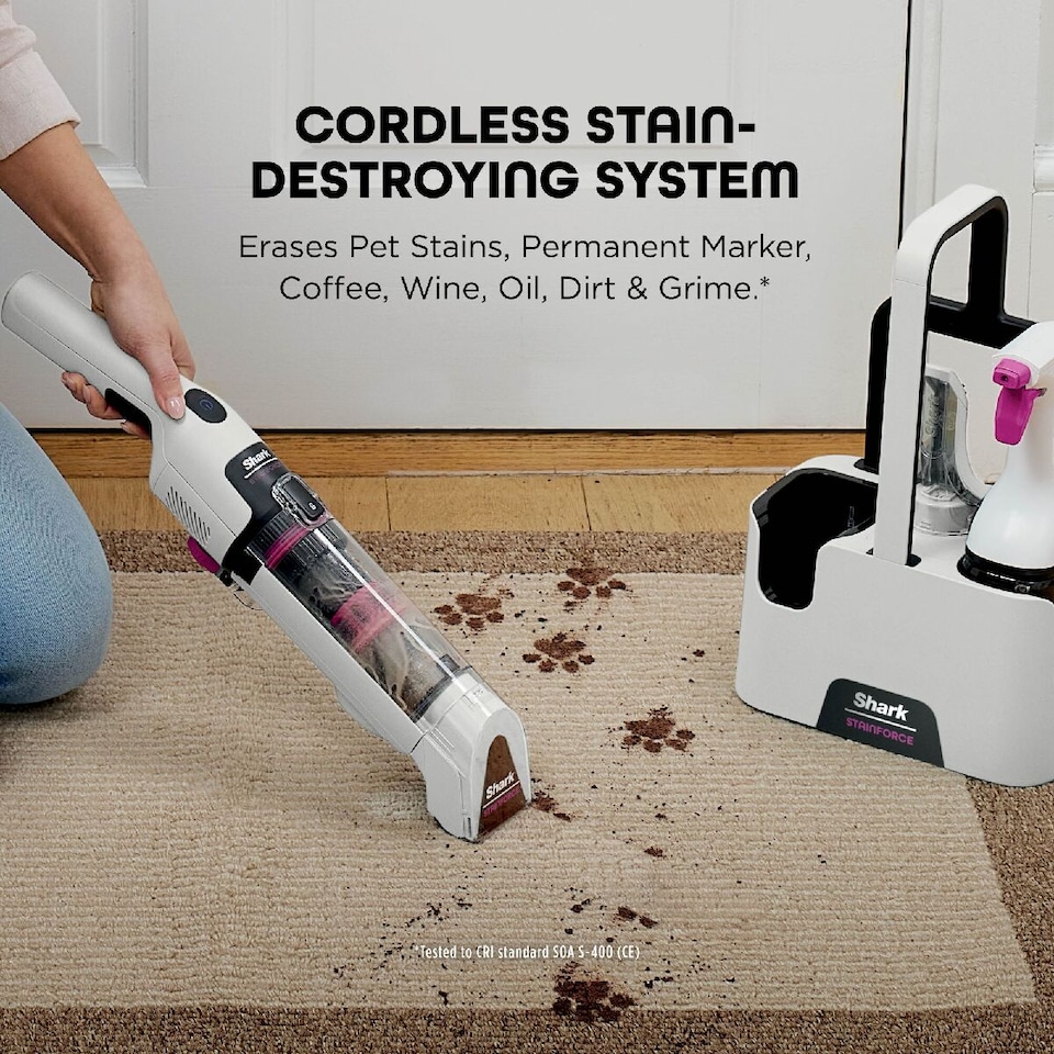 image 1 of Shark StainForce Cordless Stain Destroying Spot Cleaner White HX100UKT