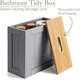 image 2 of Christow Bathroom Tidy Box Grey Bamboo Toilet Roll Cleaning Bottle Storage Unit