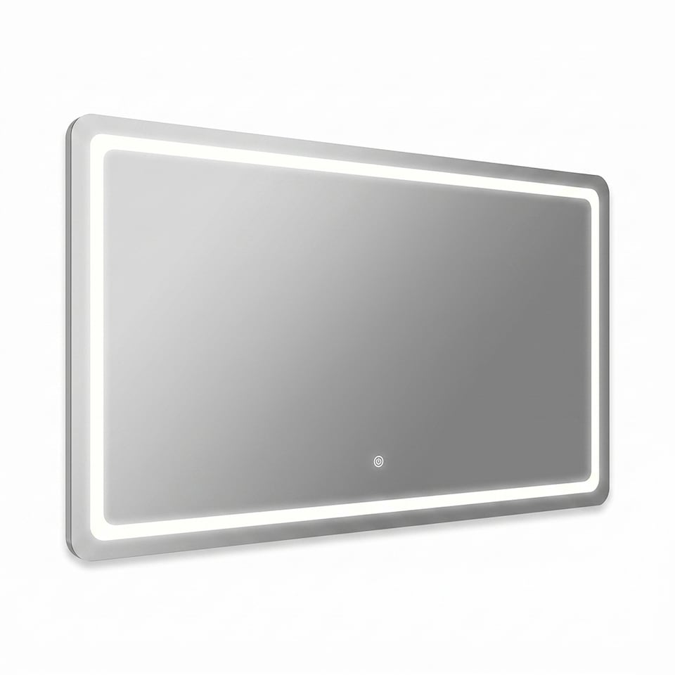 image 1 of Emitto LED Wall Mirror Anti-fog Bathroom Mirrors Makeup Light 100x70cm | White
