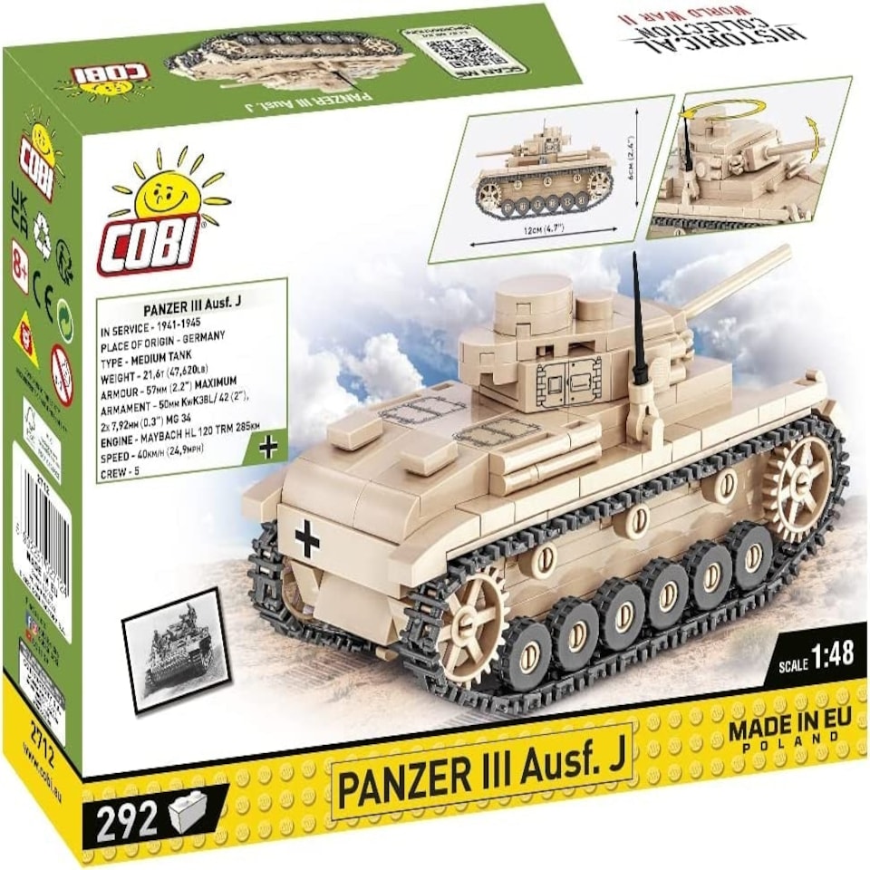 image 1 of Cobi - World War II - PANZER III AUS F J 292 PCS