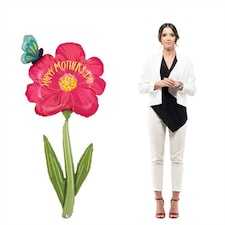 Happy Mother's Day Flower and Butterfly Helium Foil Jumbo Balloon 1.6m / 5.3 ft