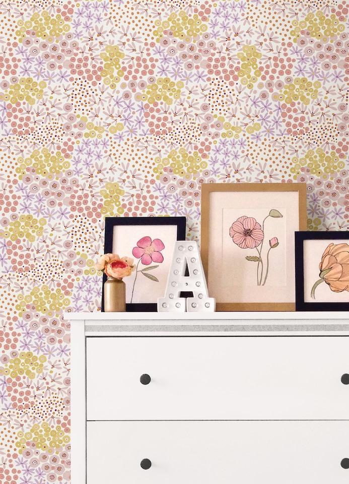 image 1 of NuWallpaper NUS4848 Floral Bunch Multi Peel & Stick Wallpaper, Warm