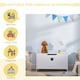 image 3 of HOMCOM Kids Wooden Toy Children Box Storage Organizer Side Handle White | White | 62 x 40 x 46.5 cm