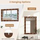 image 8 of COSTWAY Farmhouse Wall Mirror Wood Vanity Wall Mirror Brown Brown